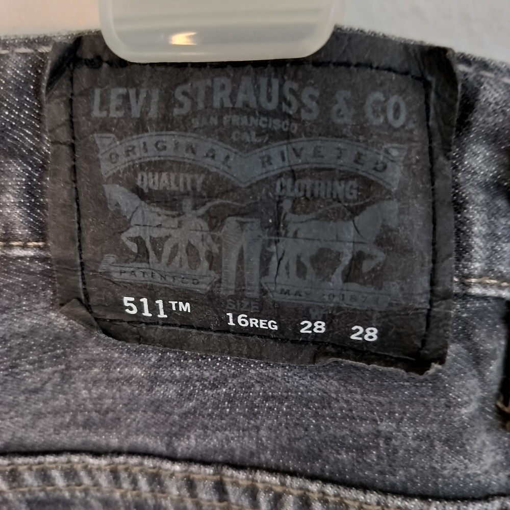Boys Levis‎ 511 Skinny Jeans Size 16R Gray Casual Urban - Picture 4 of 9